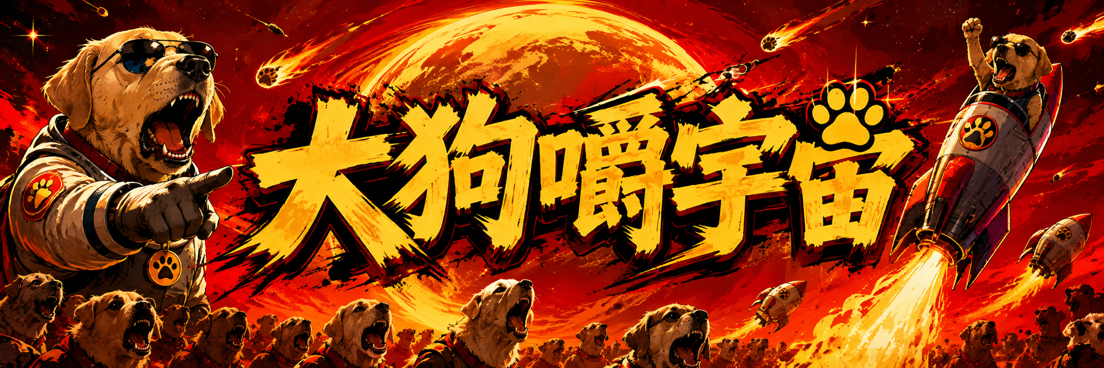 大狗嚼宇宙 — 大狗嚼 banner with screaming dogs